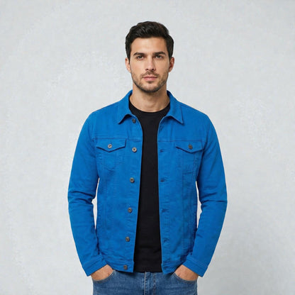Maison Aurelle - Men’s Denim Jacket Durable Tailored Fit Casual Essential 4