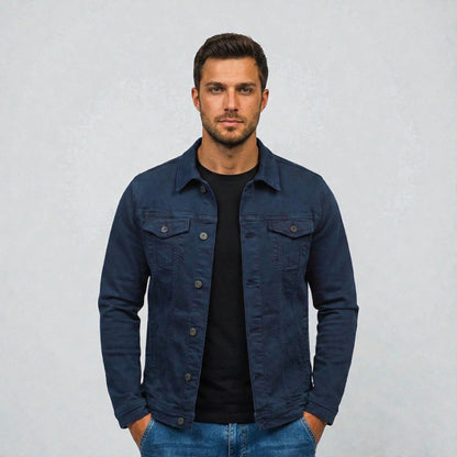 Maison Aurelle - Men’s Denim Jacket Durable Tailored Fit Casual Essential 5