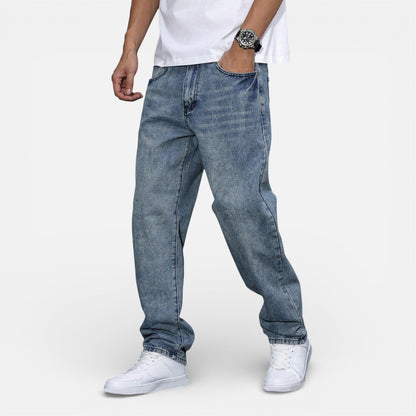 Maison Aurelle - Men’s Denim Jeans Comfortable Relaxed Fit Classic Blue 2