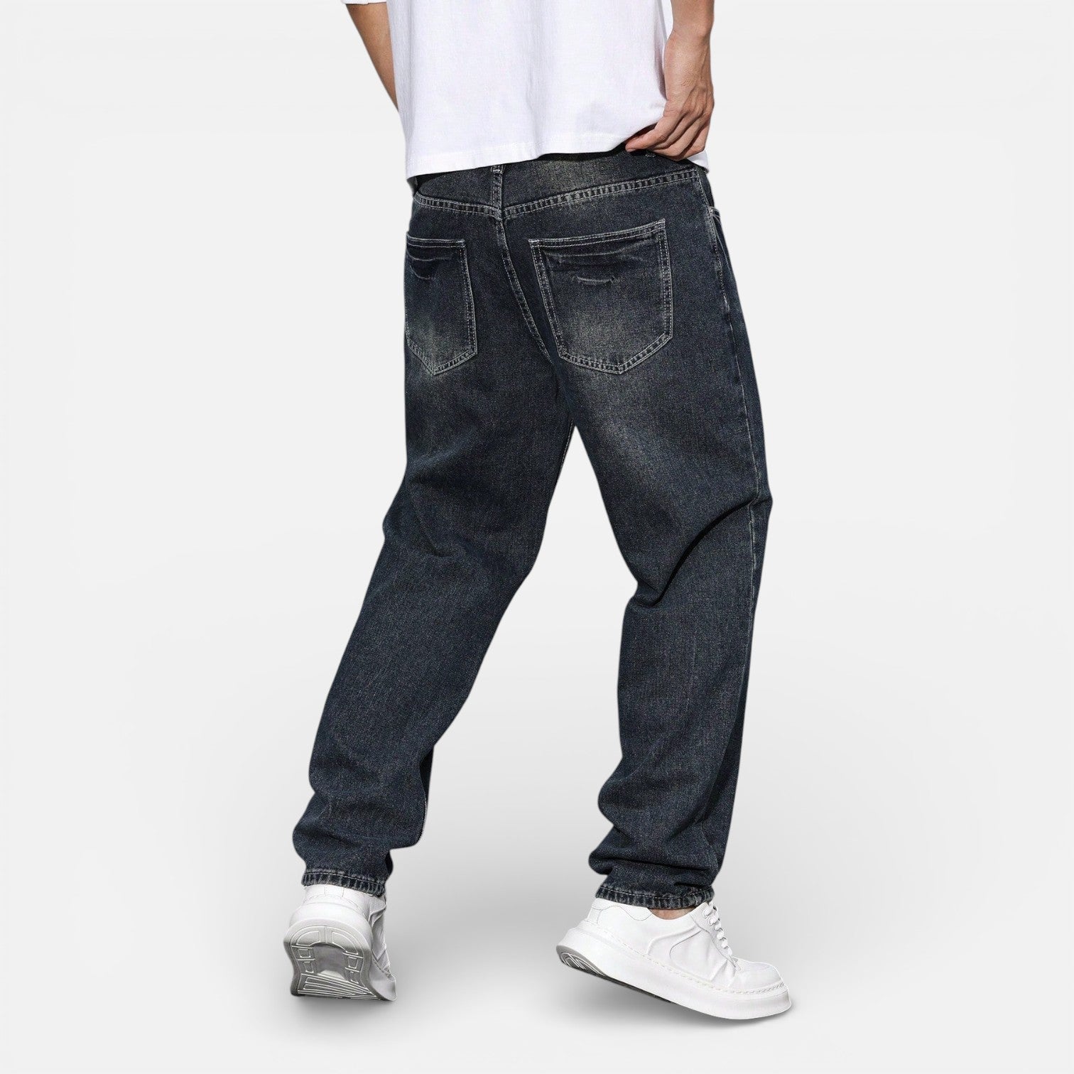 Maison Aurelle - Men’s Denim Jeans Comfortable Relaxed Fit Classic Blue 5