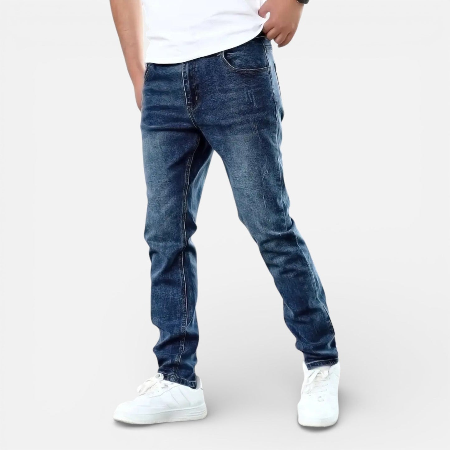 Maison Aurelle - Men’s Jeans Stretch Cotton Comfortable Slim Fit 8