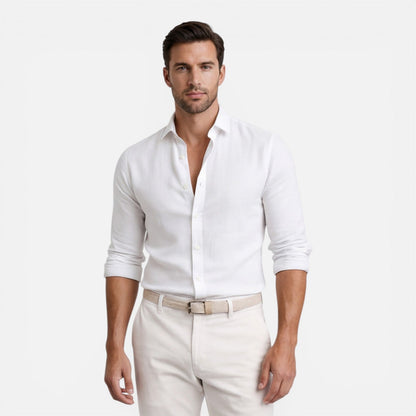 Maison Aurelle - Men’s Linen Shirt Breathable Slim Fit Elegant Design 0