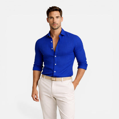 Maison Aurelle - Men’s Linen Shirt Breathable Slim Fit Elegant Design 10