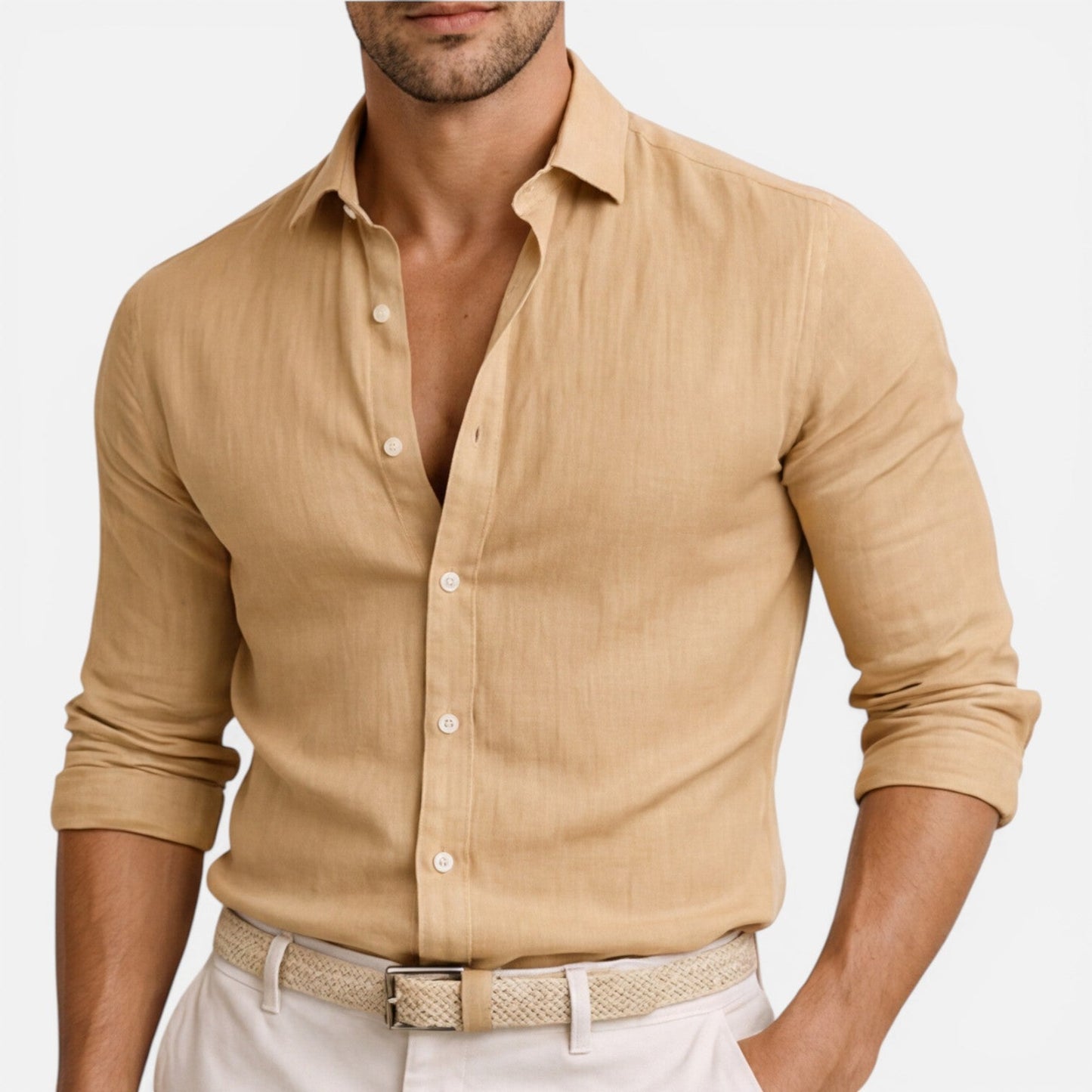 Maison Aurelle - Men’s Linen Shirt Breathable Slim Fit Elegant Design 6