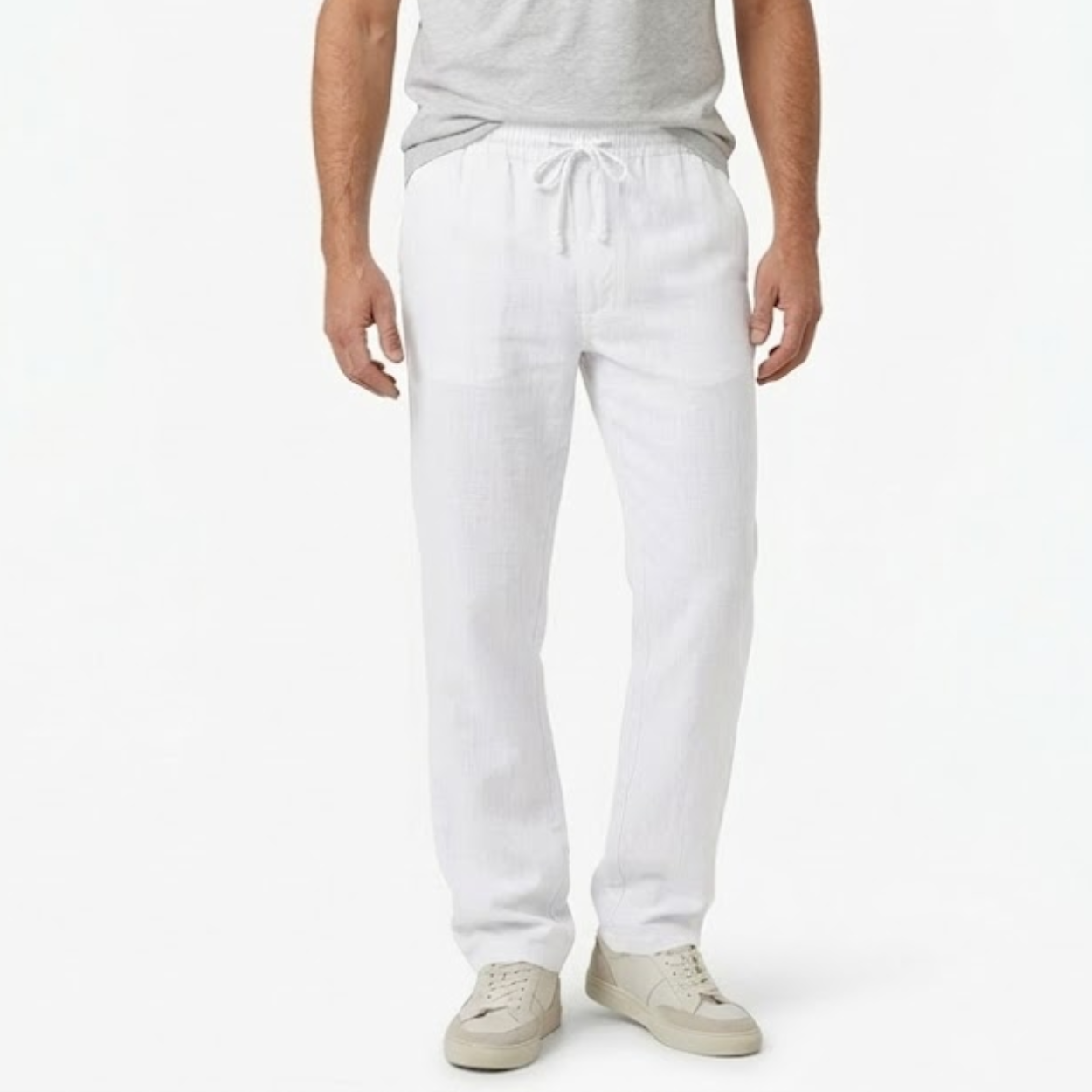 Maison Aurelle - Men’s Linen Trousers Breathable Comfortable Casual Fit 4