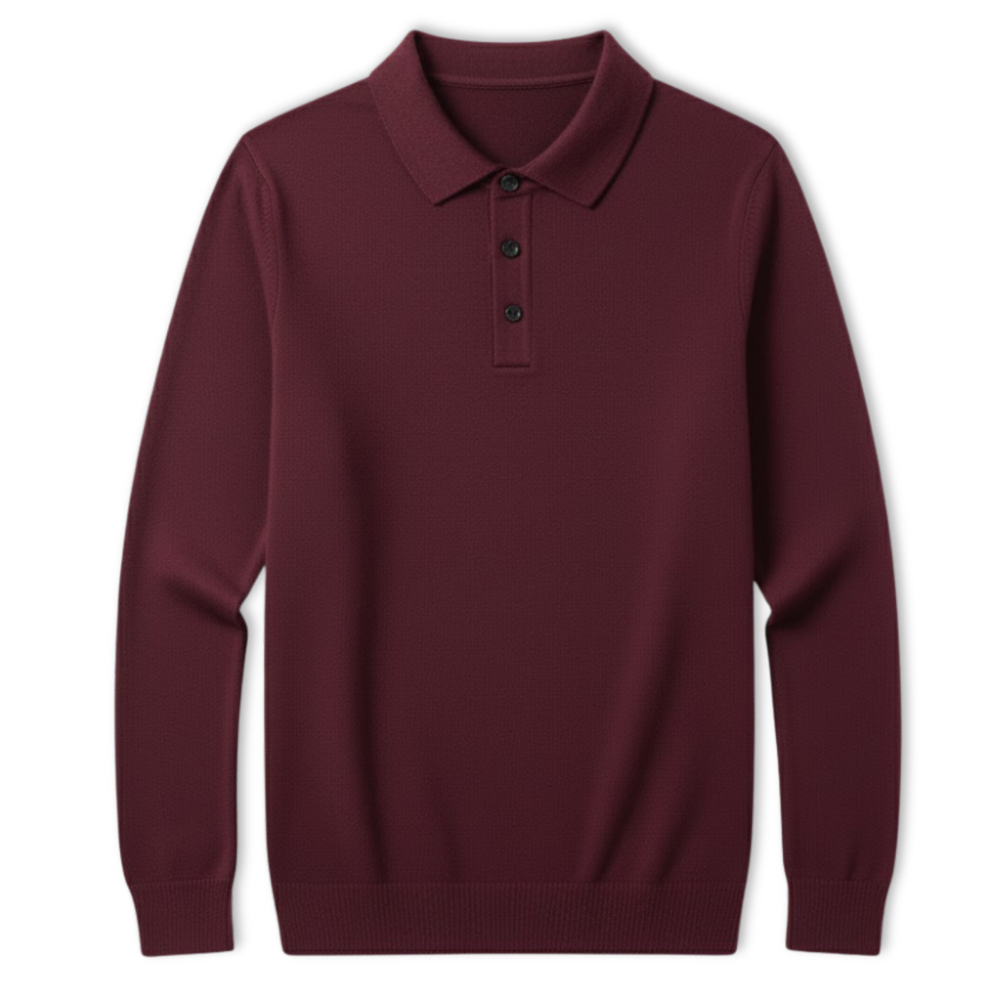 Maison Aurelle - Men’s Long Sleeve Polo Shirt 100% Merino Wool Classic Fit 0