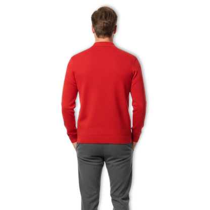 Maison Aurelle - Men’s Long Sleeve Polo Shirt 100% Merino Wool Classic Fit 2