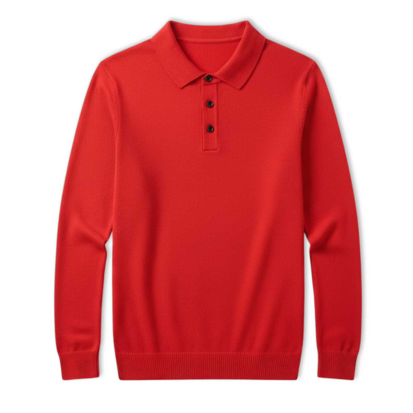 Maison Aurelle - Men’s Long Sleeve Polo Shirt 100% Merino Wool Classic Fit 4