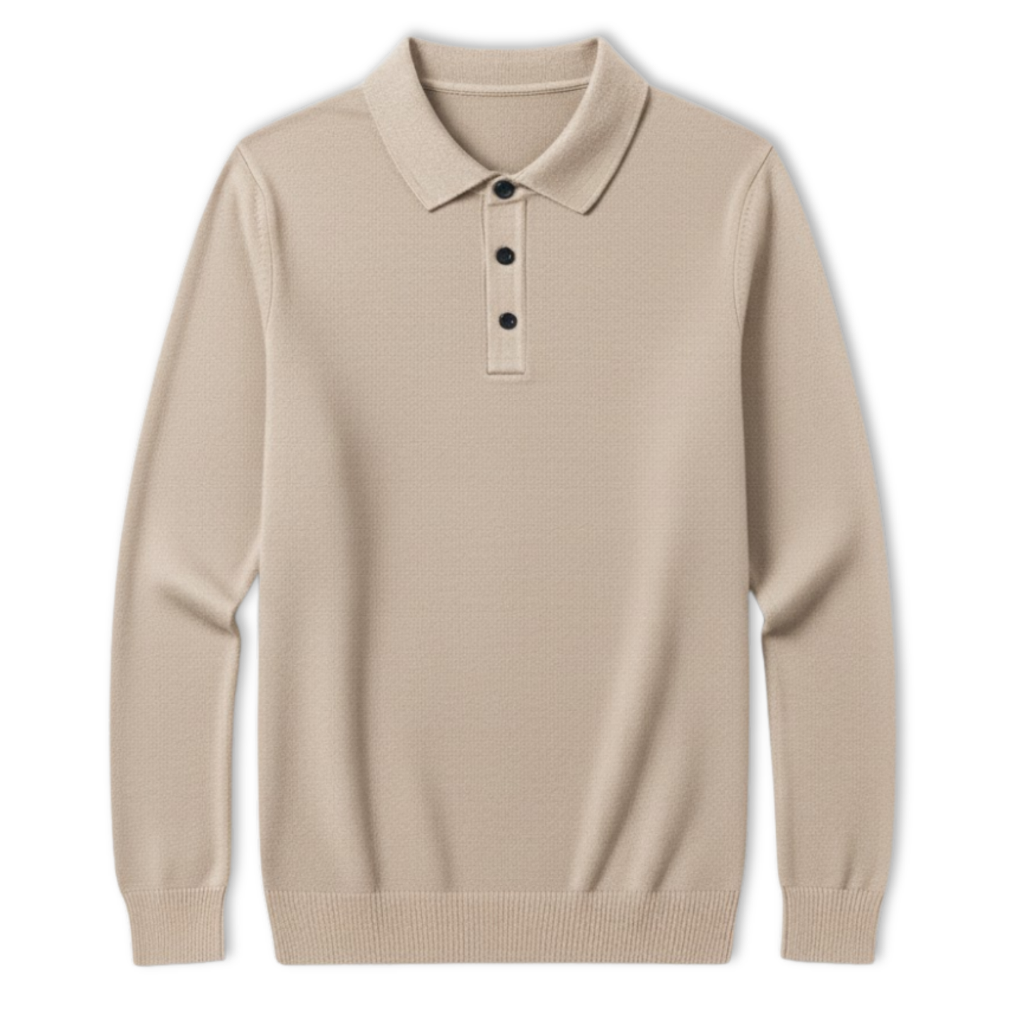 Maison Aurelle - Men’s Long Sleeve Polo Shirt 100% Merino Wool Classic Fit 6