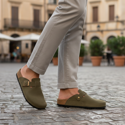 Maison Aurelle - Men's Mules PU Leather Adjustable Strap Casual Footwear 3