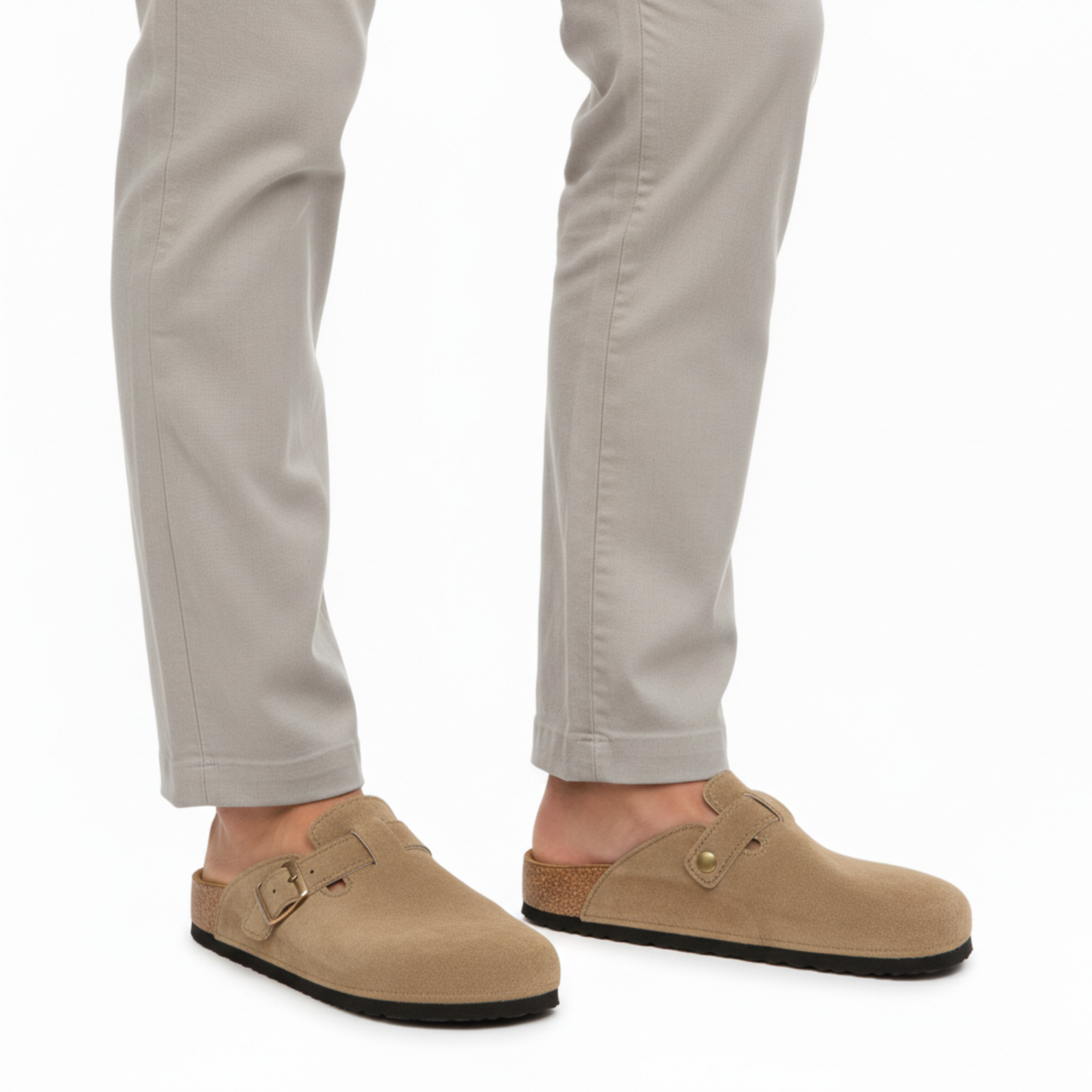 Maison Aurelle - Men's Mules PU Leather Adjustable Strap Casual Footwear 4