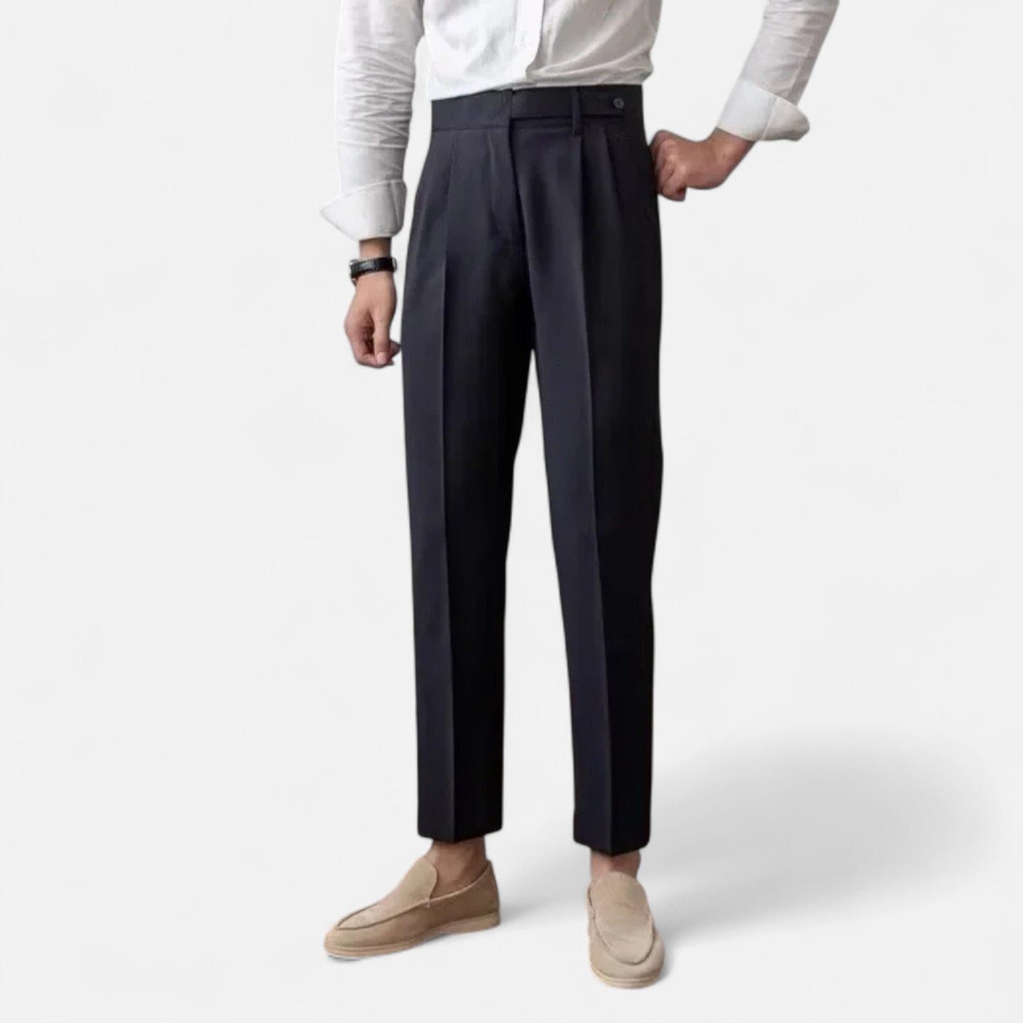 Maison Aurelle - Men's Pants Italian Wool Blend Tailored Fit Elegant 4