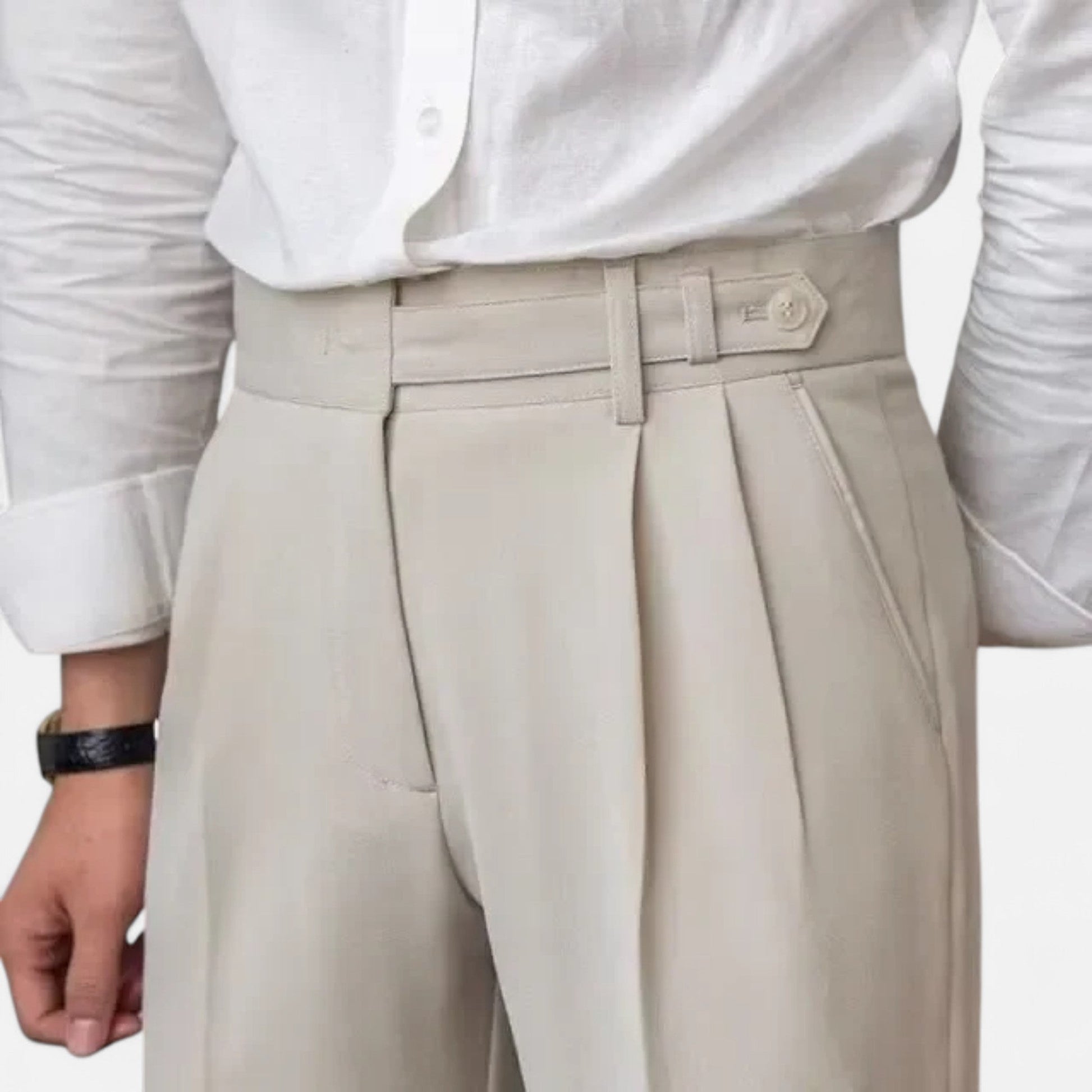 Maison Aurelle - Men's Pants Italian Wool Blend Tailored Fit Elegant 5