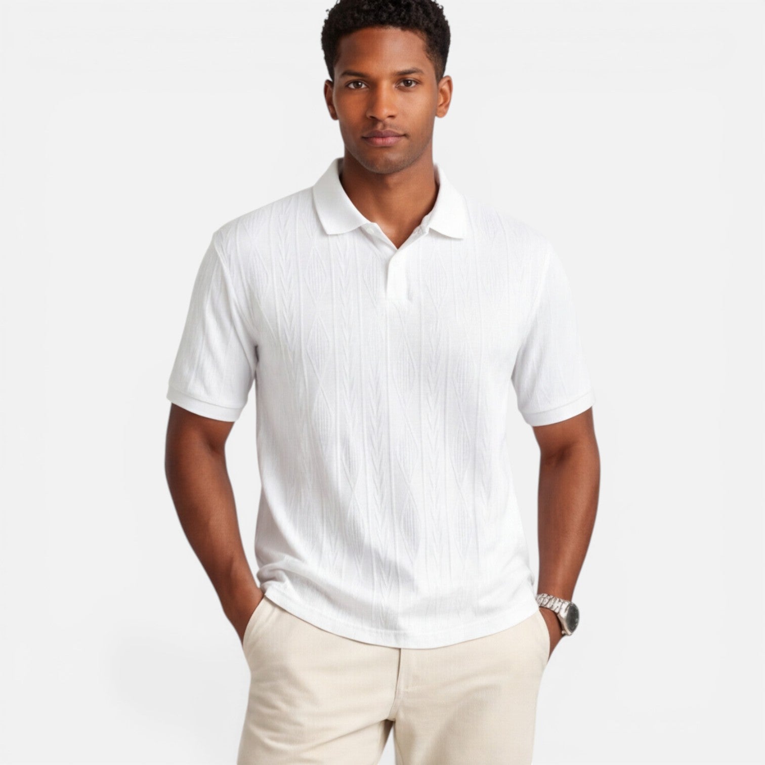 Maison Aurelle - Men's Polo Shirt Breathable Knit Slim Fit Casual 0