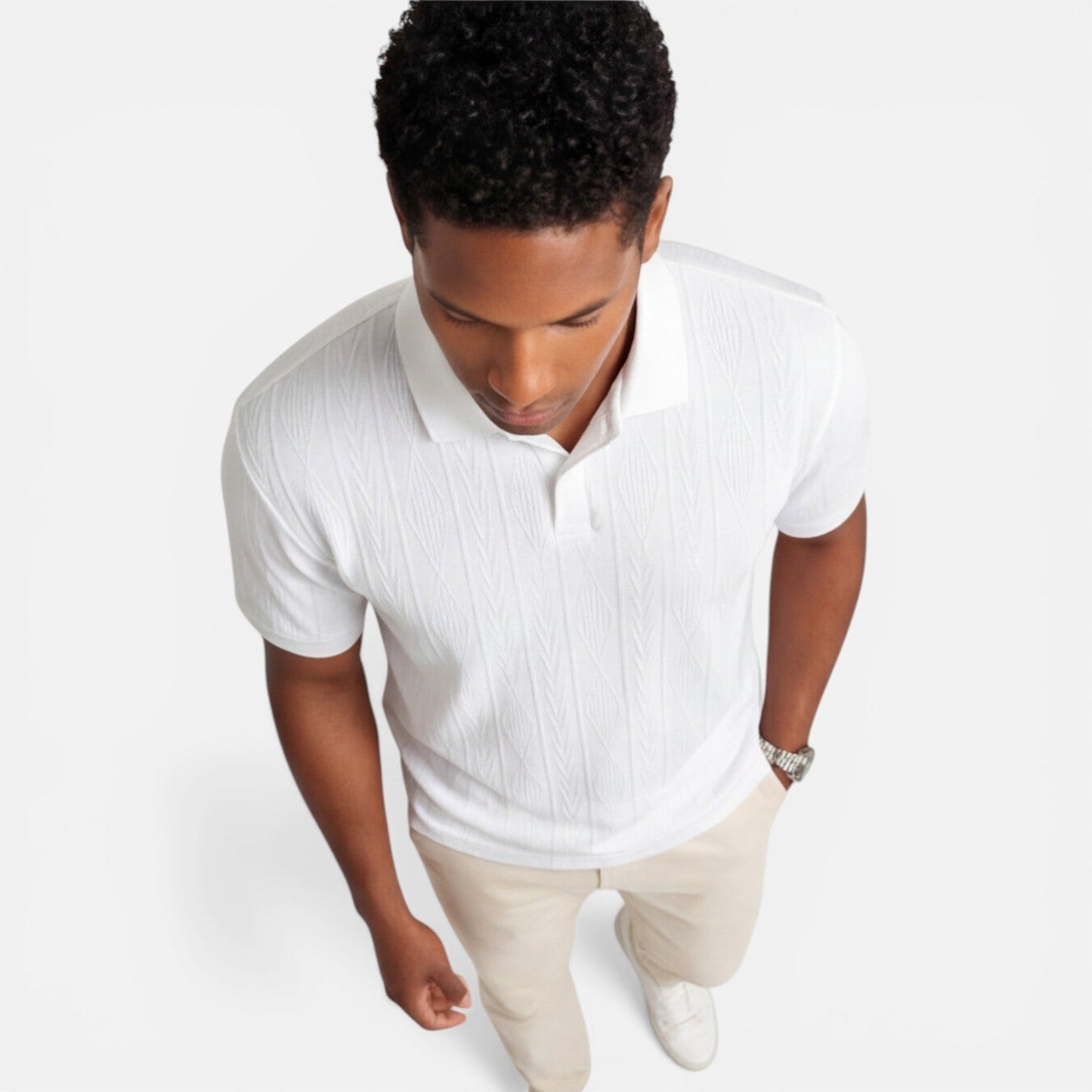 Maison Aurelle - Men's Polo Shirt Breathable Knit Slim Fit Casual 2