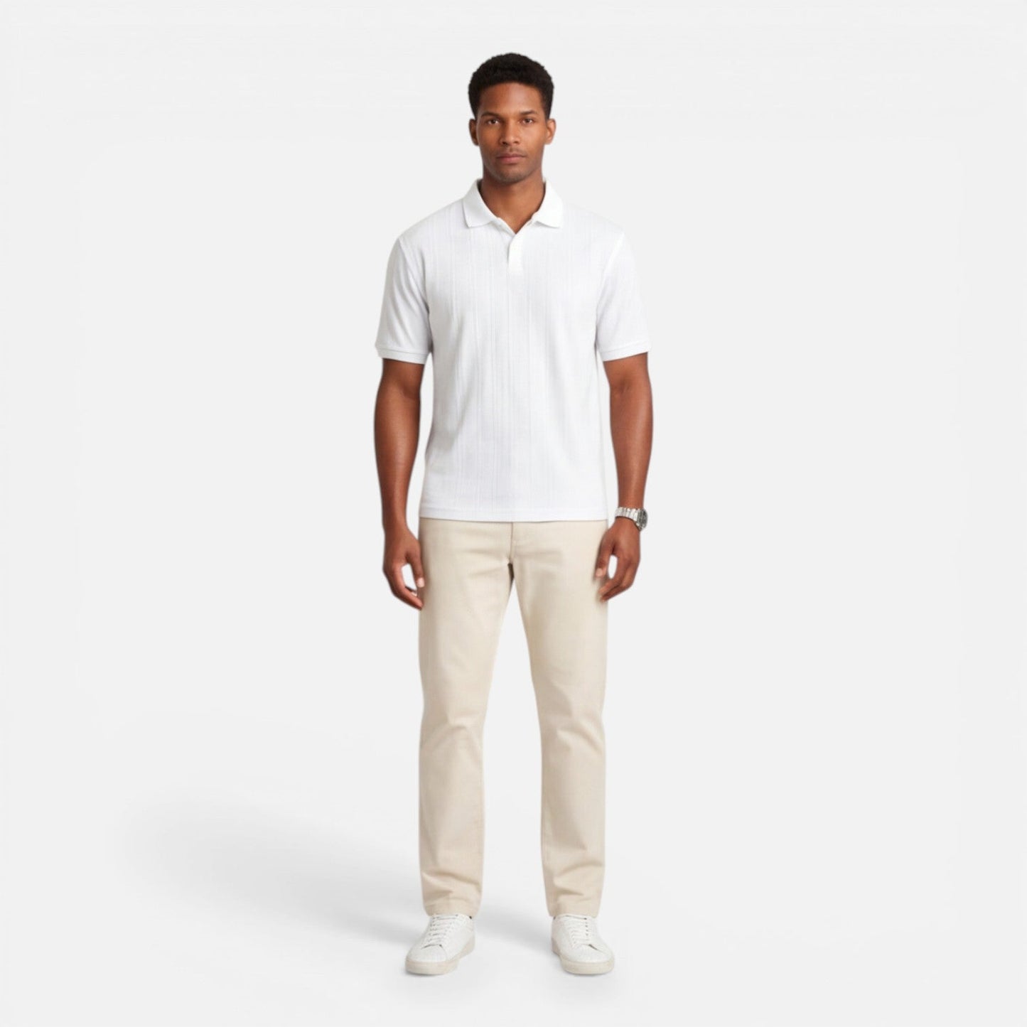 Maison Aurelle - Men's Polo Shirt Breathable Knit Slim Fit Casual 3