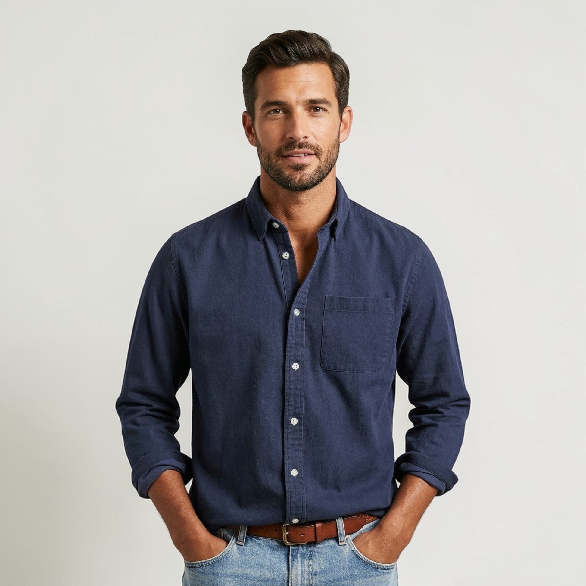 Maison Aurelle - Men’s Shirt Cotton Comfortable Everyday Classic Fit 0