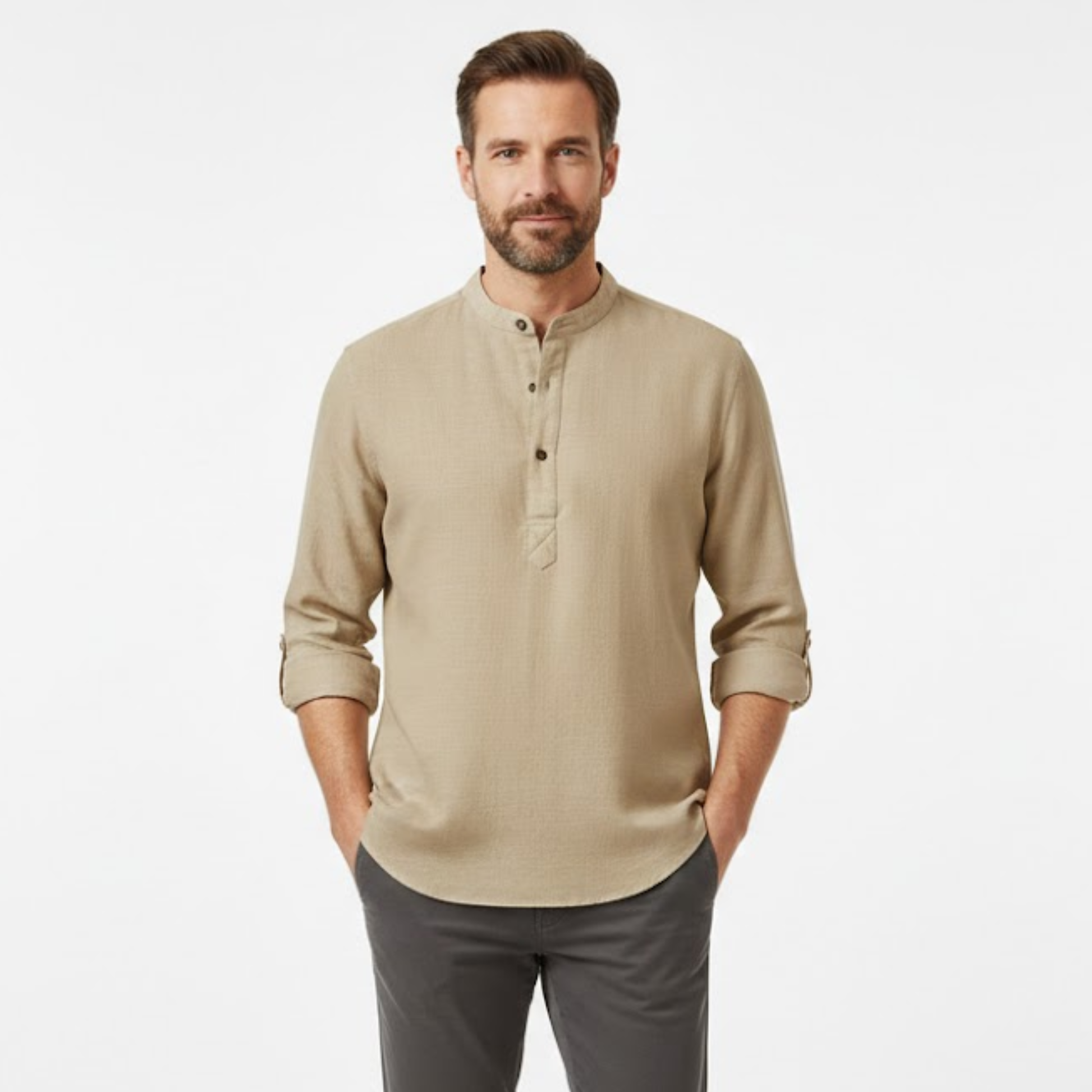 Maison Aurelle - Men’s Shirt Linen Breathable Casual Comfort Fit 1