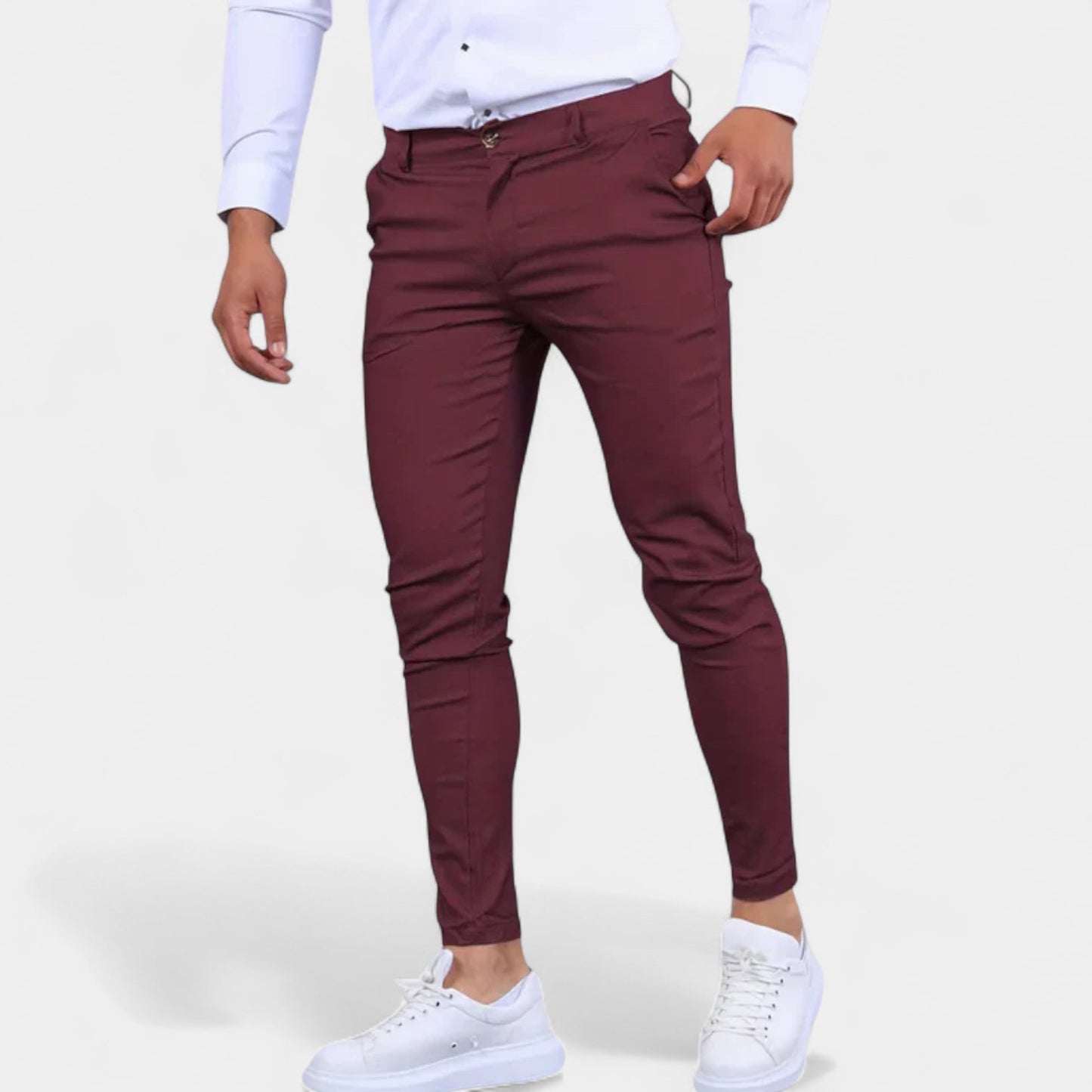 Maison Aurelle - Men’s Trousers Cotton Blend Comfortable Slim Fit 6