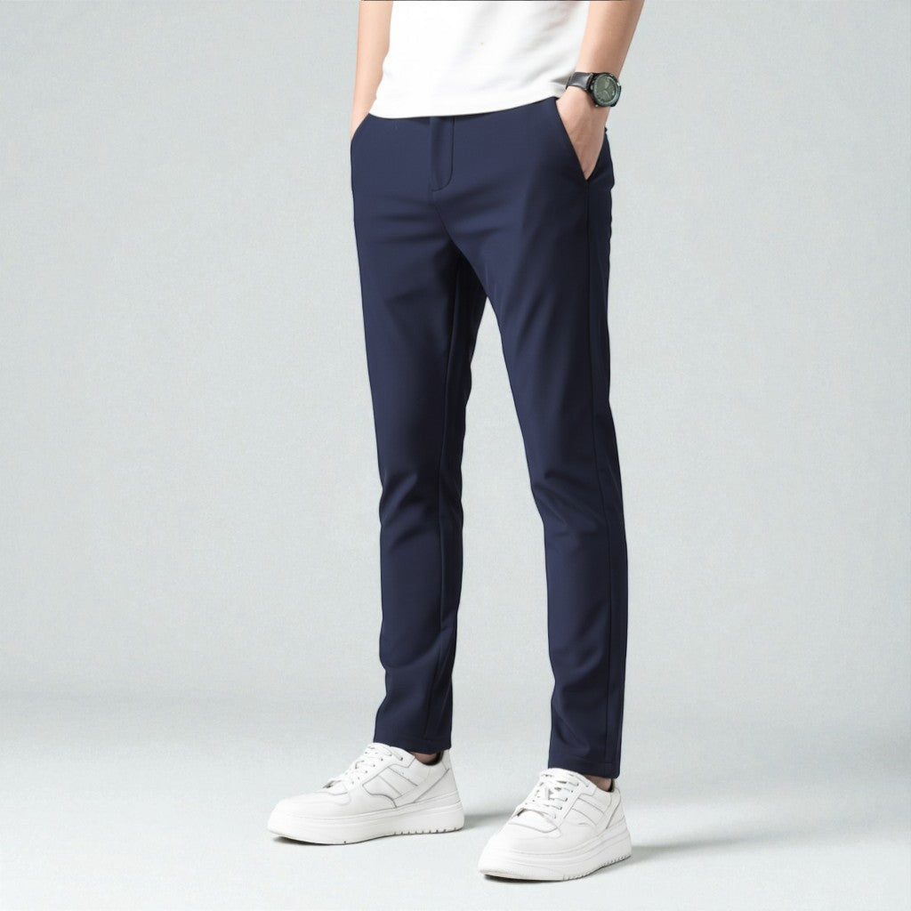 Maison Aurelle - Men's Trousers Polyester-Elastane Stretch Comfortable Slim Fit 1