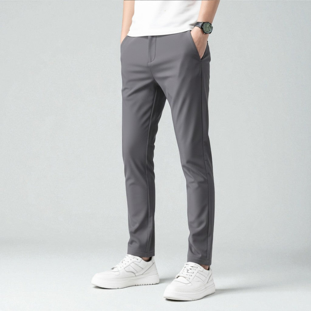 Maison Aurelle - Men's Trousers Polyester-Elastane Stretch Comfortable Slim Fit 2