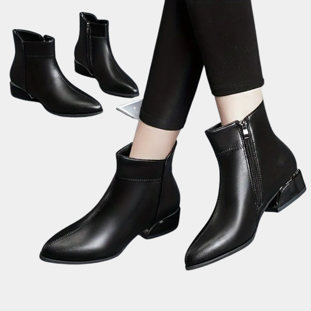 Maison Aurelle - Women’s Black Ankle Boots Vegan Leather Chic Comfort 1