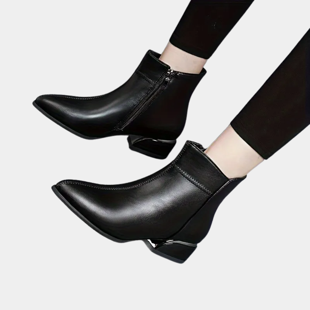 Maison Aurelle - Women’s Black Ankle Boots Vegan Leather Chic Comfort 3