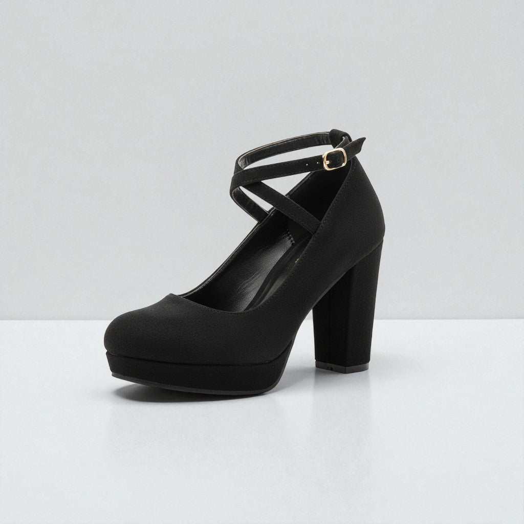 Maison Aurelle - Women’s Block Heels Velvet Comfortable Elegant Design 0