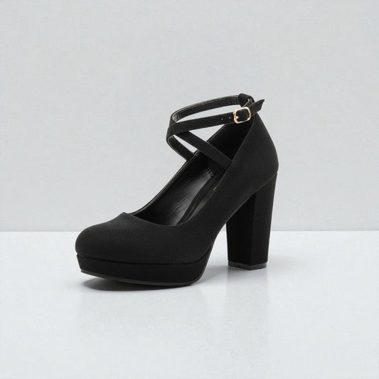 Maison Aurelle - Women’s Block Heels Velvet Comfortable Elegant Design 0