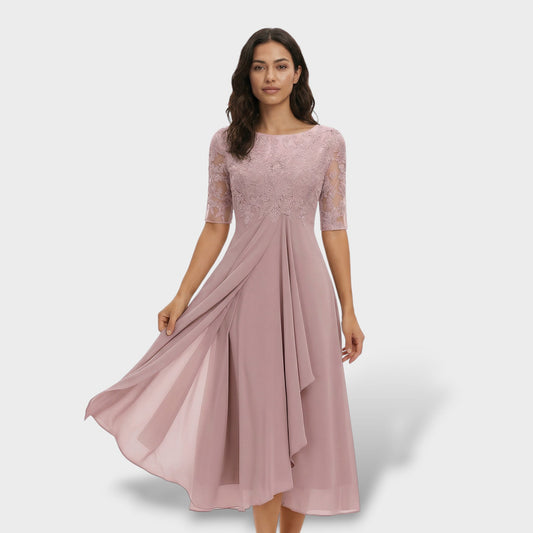 Maison Aurelle - Women’s Chiffon Dress Elegant A-Line Summer Cocktail 0