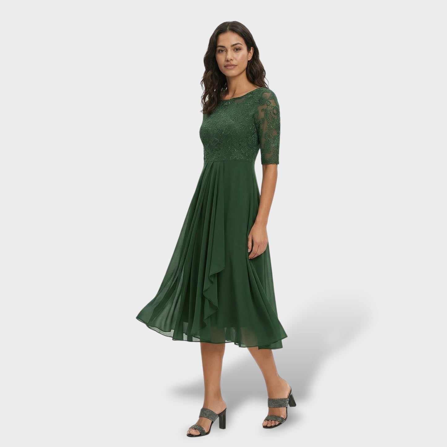 Maison Aurelle - Women’s Chiffon Dress Elegant A-Line Summer Cocktail 4