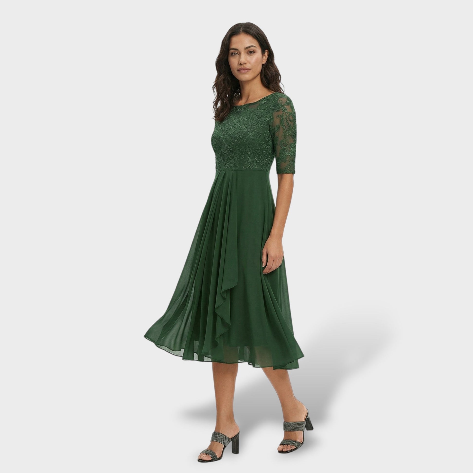 Maison Aurelle - Women’s Chiffon Dress Elegant A-Line Summer Cocktail 4