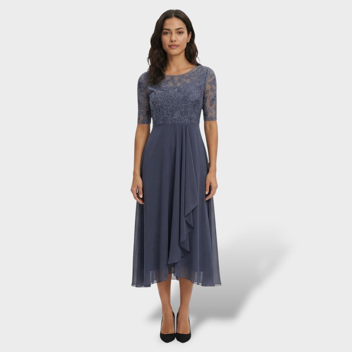 Maison Aurelle - Women’s Chiffon Dress Elegant A-Line Summer Cocktail 5