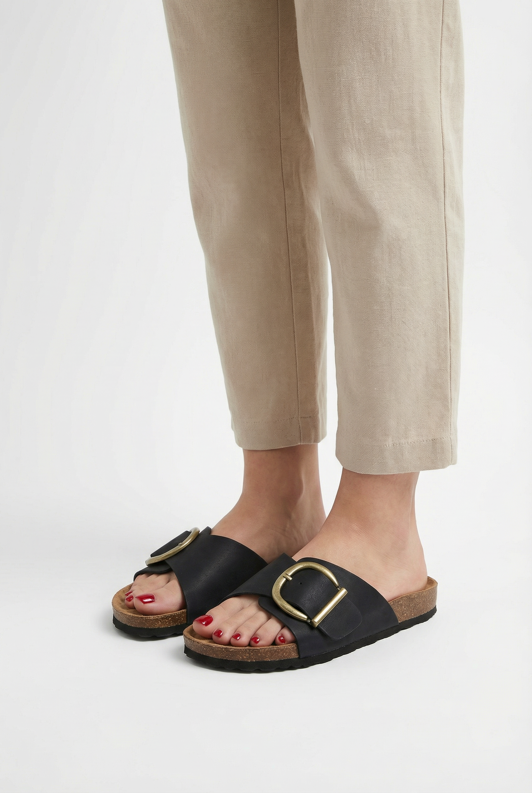 Maison Aurelle - Women's Cork Slippers Adjustable Strap Comfortable Fit 3