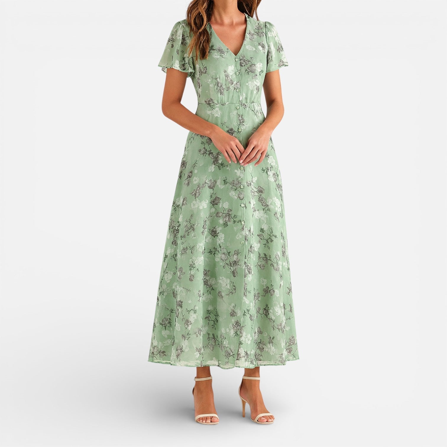 Maison Aurelle - Women’s Floral Maxi Dress Lightweight Elegant Summer Style 0