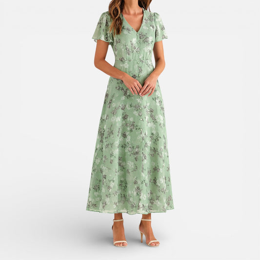 Maison Aurelle - Women’s Floral Maxi Dress Lightweight Elegant Summer Style 0