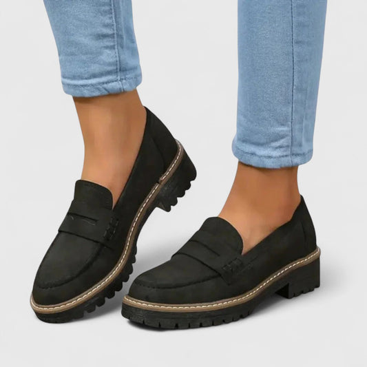 Maison Aurelle - Women’s Leather Loafers Comfortable Elegant Fit Black 0
