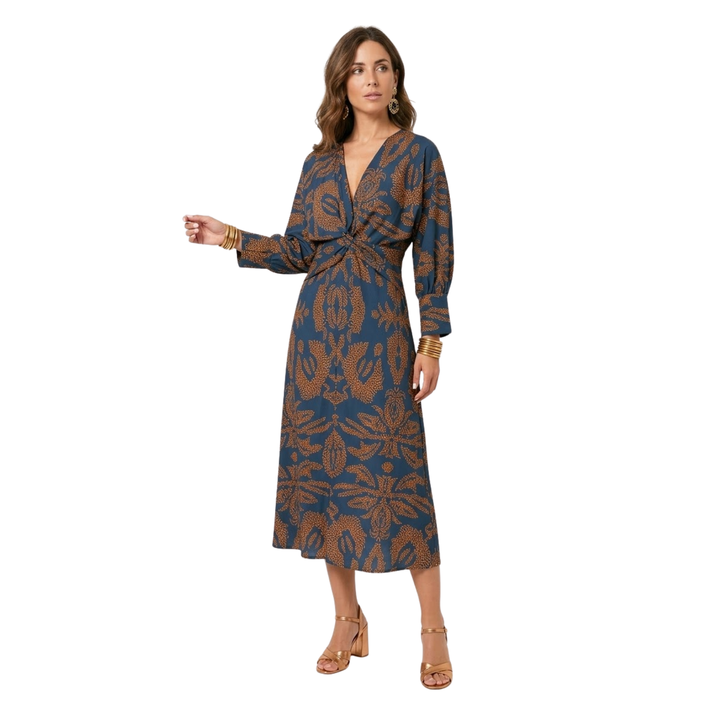 Maison Aurelle - Women’s Maxi Dress Baroque Print Elegant Evening Wear 0