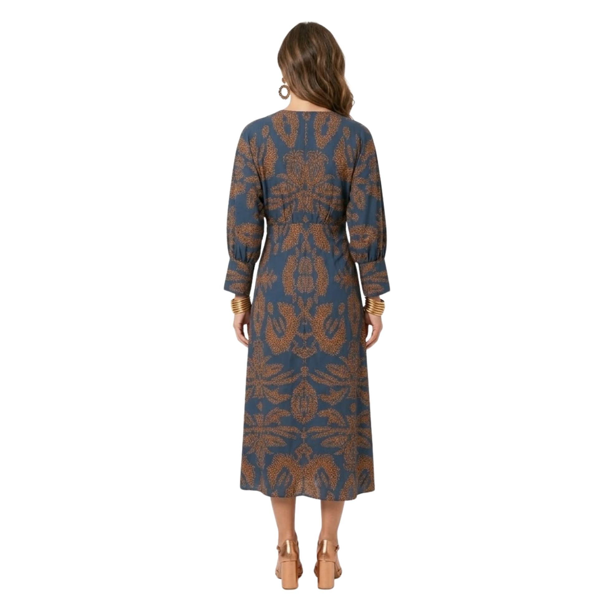 Maison Aurelle - Women’s Maxi Dress Baroque Print Elegant Evening Wear 1
