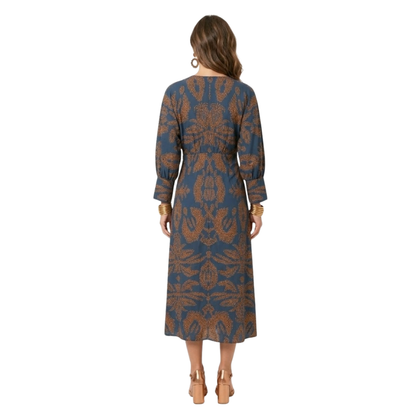 Maison Aurelle - Women’s Maxi Dress Baroque Print Elegant Evening Wear 1