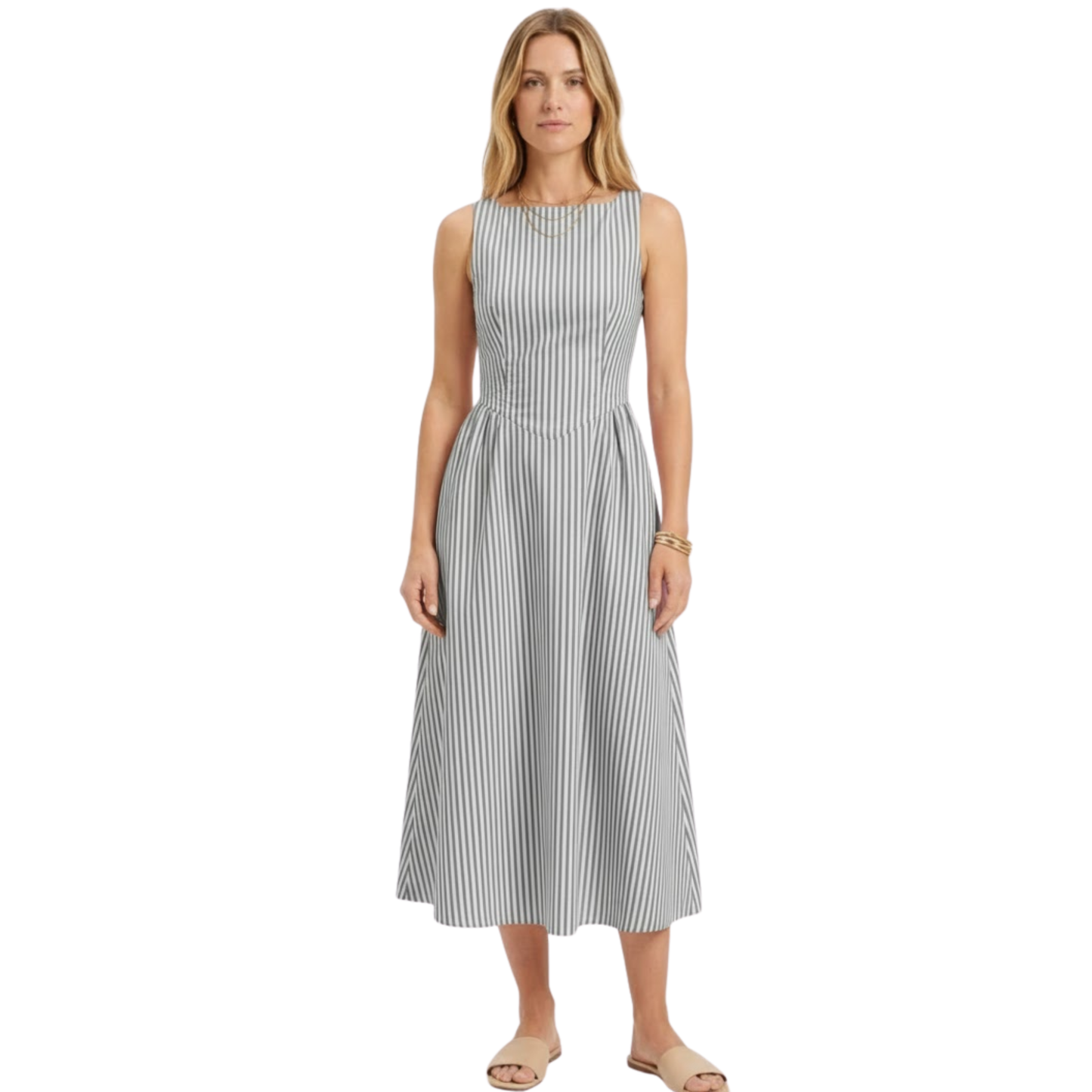 Maison Aurelle - Women’s Maxi Dress Lightweight Elegant Summer Stripes 4