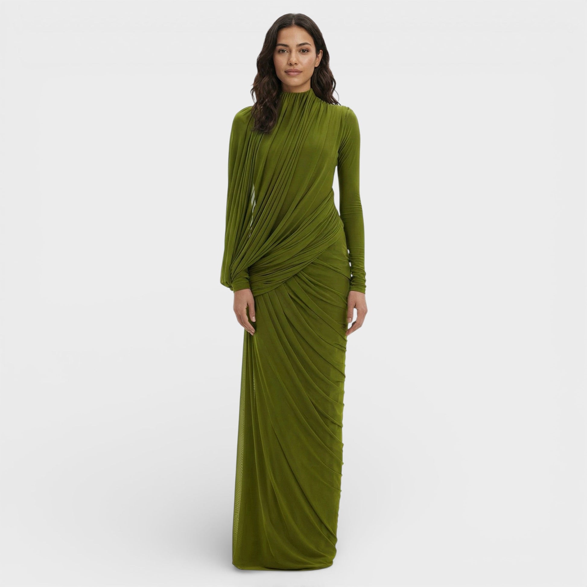 Maison Aurelle - Women’s Maxi Dress Premium Fabric High Neck Elegant Fit 1