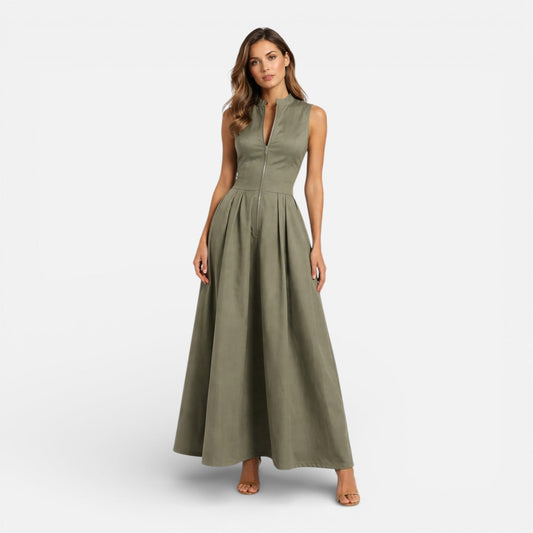 Maison Aurelle - Women’s Maxi Dress Smooth Fabric Elegant Comfort Sleeveless 0