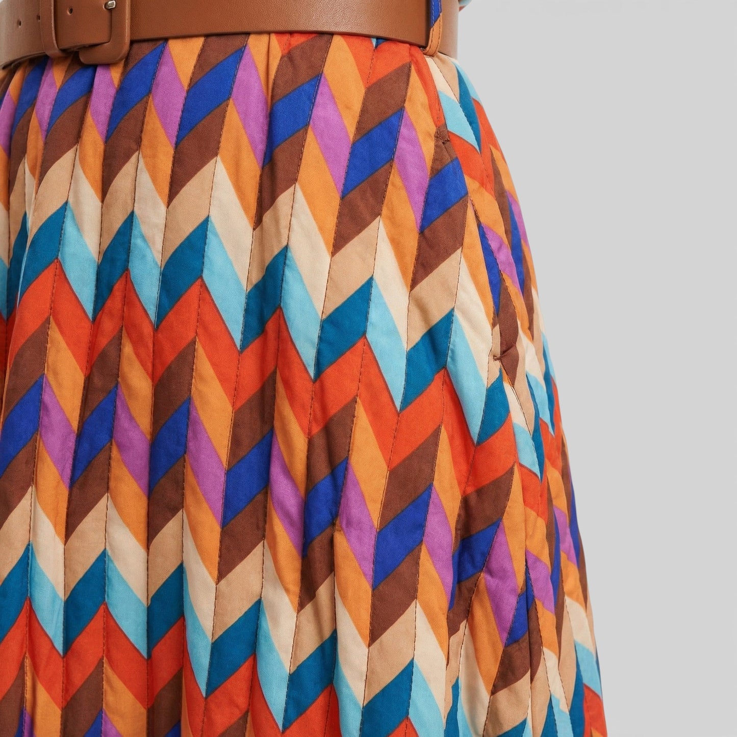 Maison Aurelle - Women’s Midi Dress Colorful Comfortable Elegant Fit 1