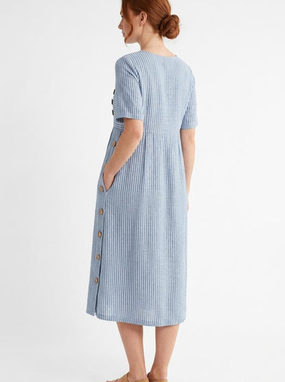 Maison Aurelle - Women’s Midi Dress Soft Breathable Elegant Fit Summer 4