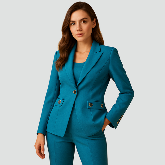 Maison Aurelle - Women’s Pant Suit Tailored Fit Elegant Black Blazer & Trousers 0