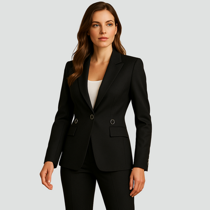 Maison Aurelle - Women’s Pant Suit Tailored Fit Elegant Black Blazer & Trousers 1