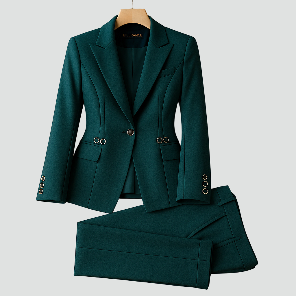 Maison Aurelle - Women’s Pant Suit Tailored Fit Elegant Black Blazer & Trousers 2