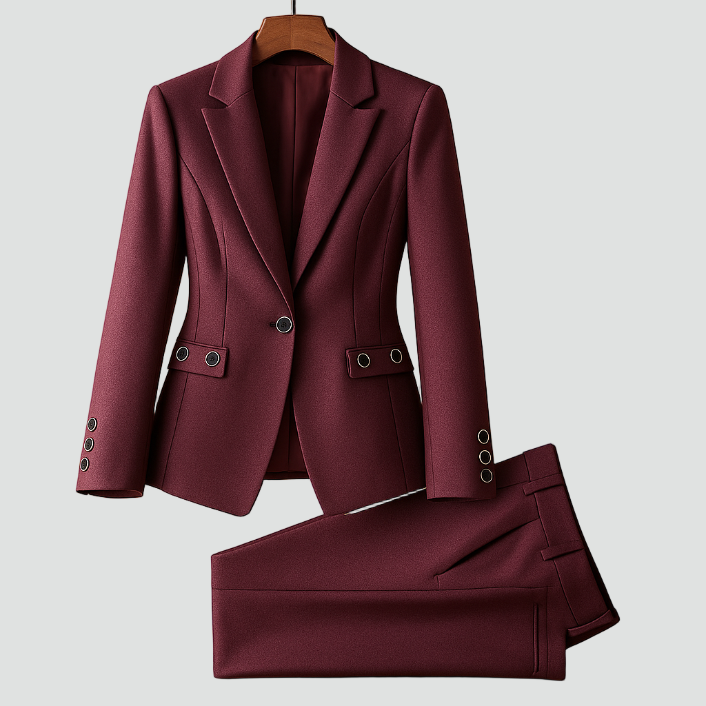 Maison Aurelle - Women’s Pant Suit Tailored Fit Elegant Black Blazer & Trousers 4