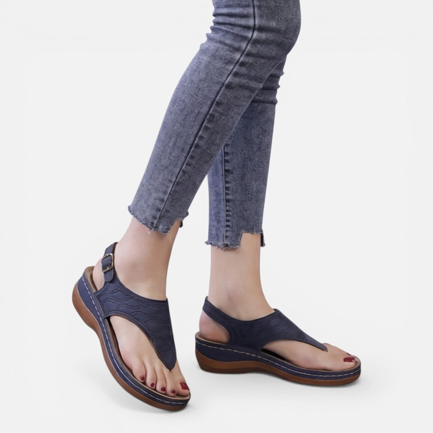 Maison Aurelle - Women’s Sandals Soft Leather Minimalist Comfort Wedge 1